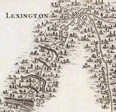 Lexington detail from 1796 map